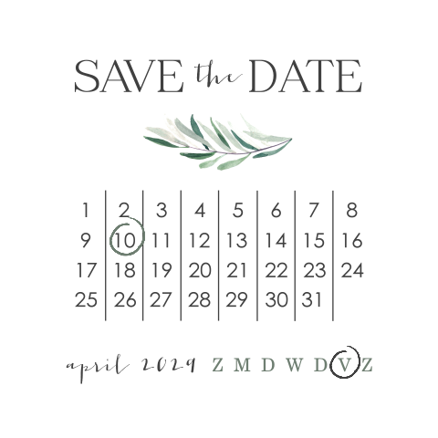 Stijlvolle Save the Date kaart met kalender en foto