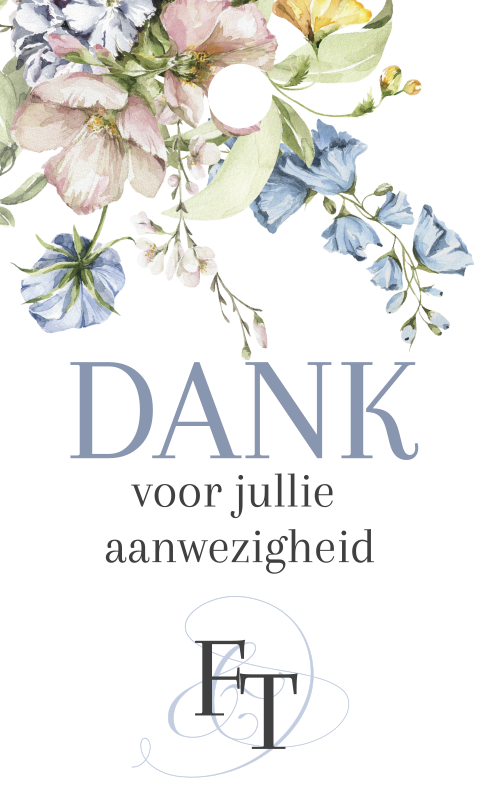 Bedankt labeltje met vintage bloemen