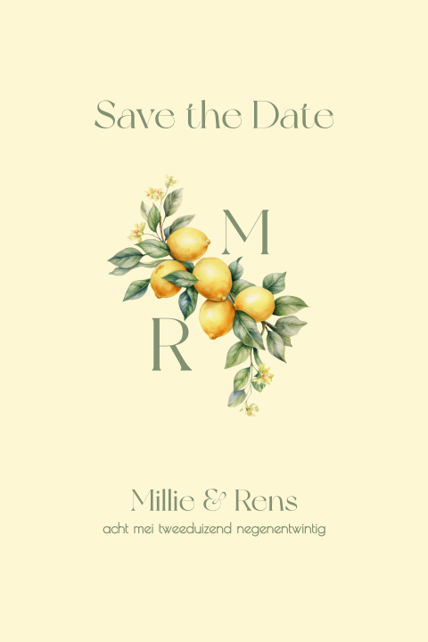 Save the Date met citroentjes