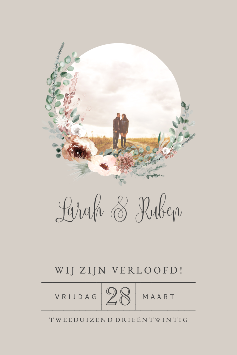 Vintage verlovingskaart zelf maken met foto