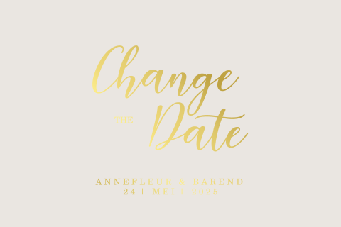 Klassieke Change the Date kaart met goudfolie