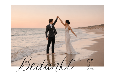 Bedankkaart met foto in dezelfde stijl