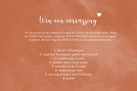 Puzzel voor kinderen op de bruiloft