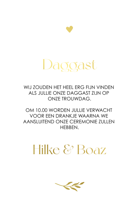 Daggastenkaartje met goudfolie met goudfolie