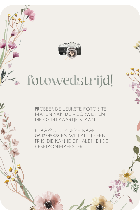 Fotospel voor kinderen met bloemetjes en hoogglans