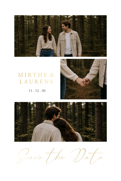 Klassieke Save the Date kaart met foto's