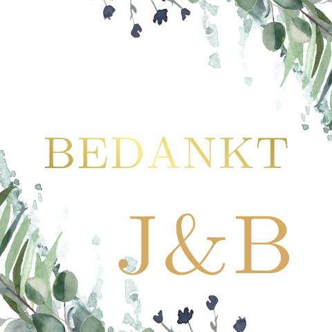 Labeltje voor aan bedankje met blaadjes