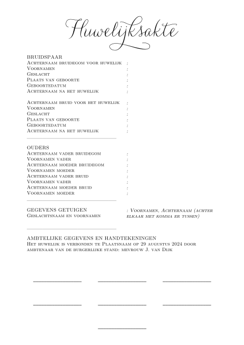 Chique trouwakte uitgebreid zelf maken