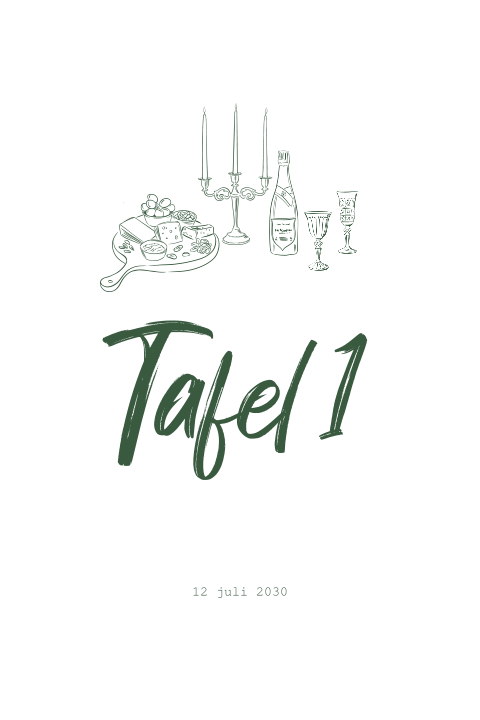Tafelnummer met illustraties