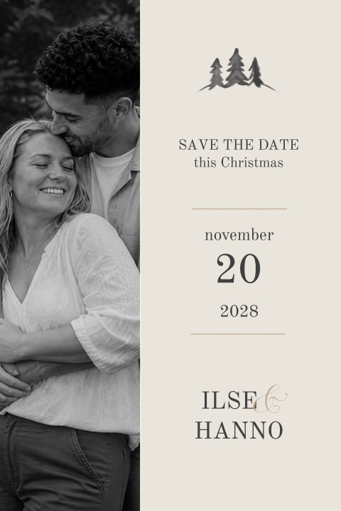 Klassieke Save the Date kerstkaart met foto