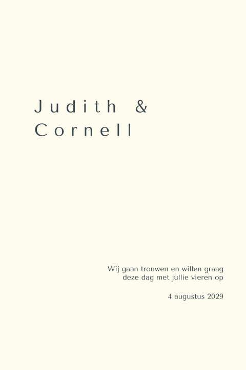 Simpele trouwkaart met namen