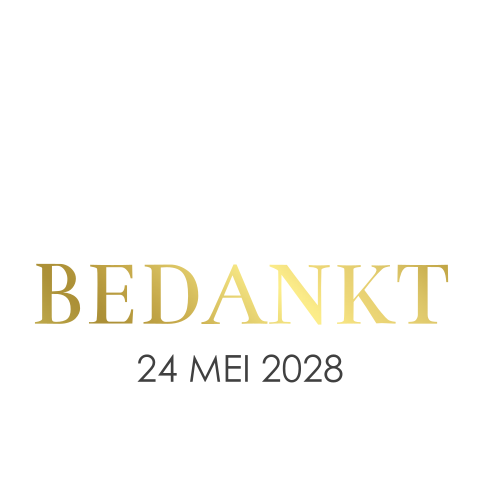 Chic labeltje voor bedankje met goudfolie