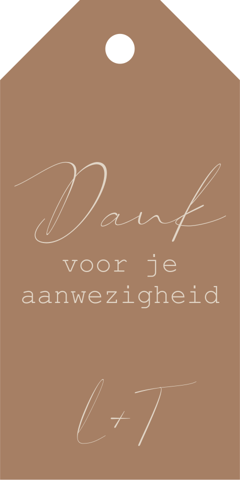 Stijlvol bedankt labeltje
