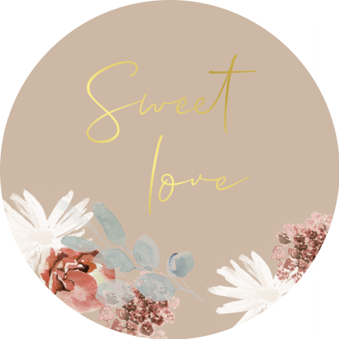 Sticker voor snoep met bloemen