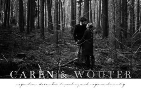 Winter trouwkaart met foto en zilverfolie