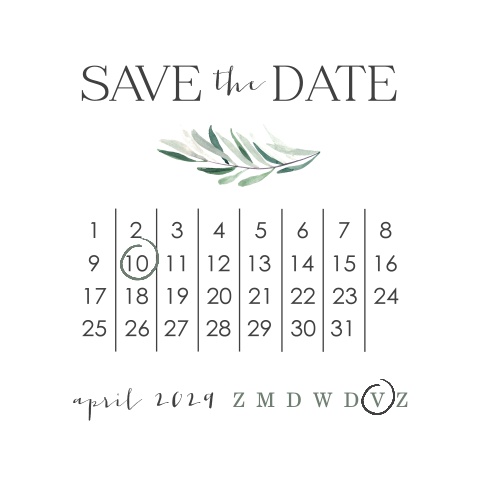Stijlvolle Save the Date kaart met kalender en foto