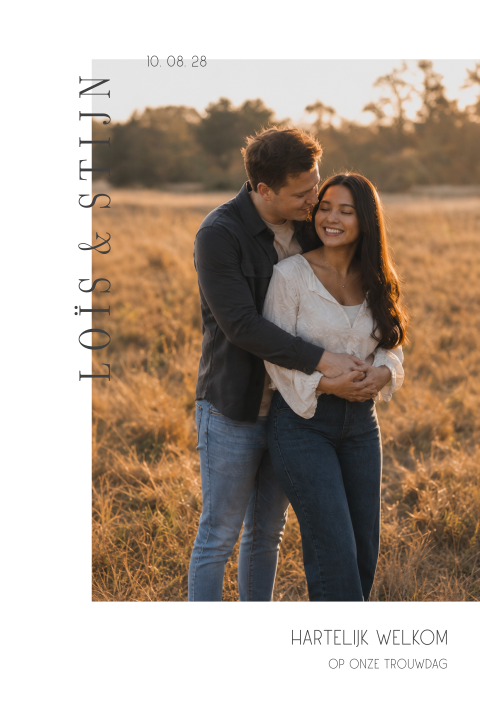 Moderne trouwuitnodiging maken met foto