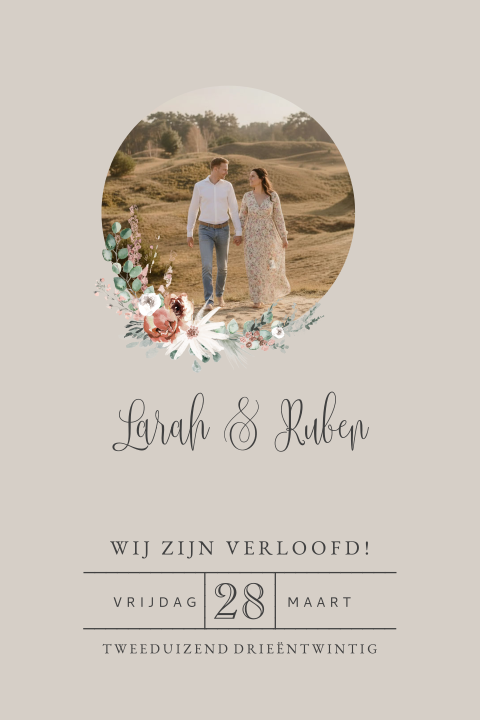 Vintage verlovingskaart zelf maken met foto