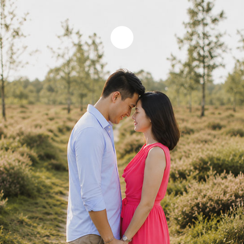 Labeltje met foto bij verlovingskaart