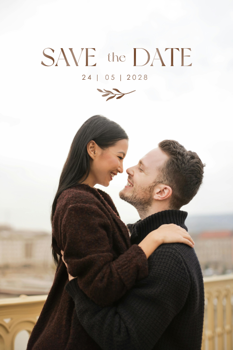 Foto Save the Date met bruin hoogglans