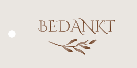 Labeltje bij bedankje met blaadje