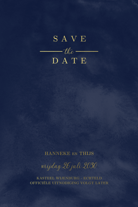 Klassieke Save the Date met goudfolie