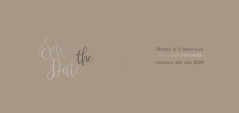 Save the Date - minimalistisch met zilverfolie
