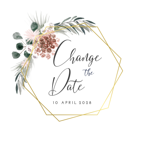 Change the Date kaart met goudfolie en geometrie