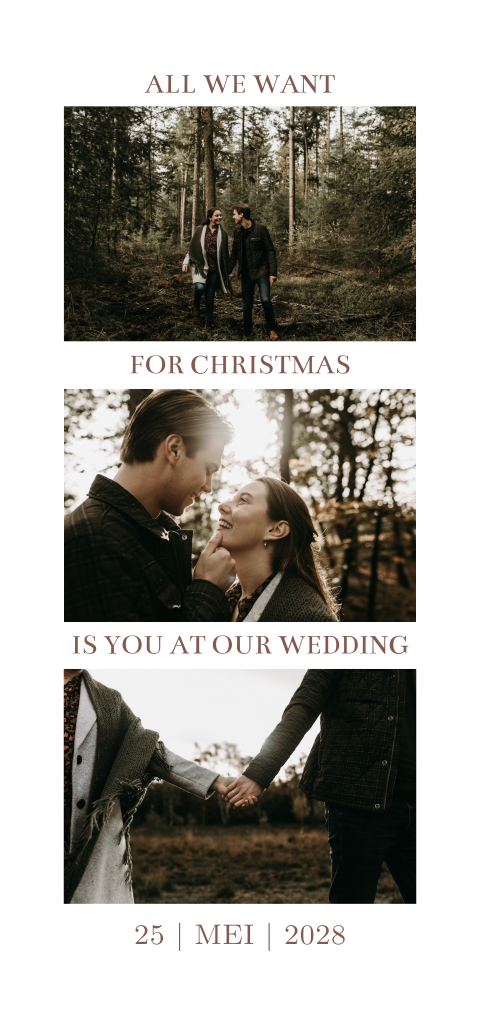Save the Date kerstkaart met meerdere foto's