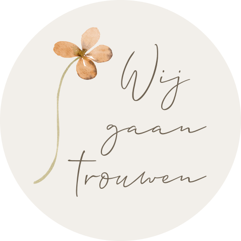 Taupe sticker voor op envelop