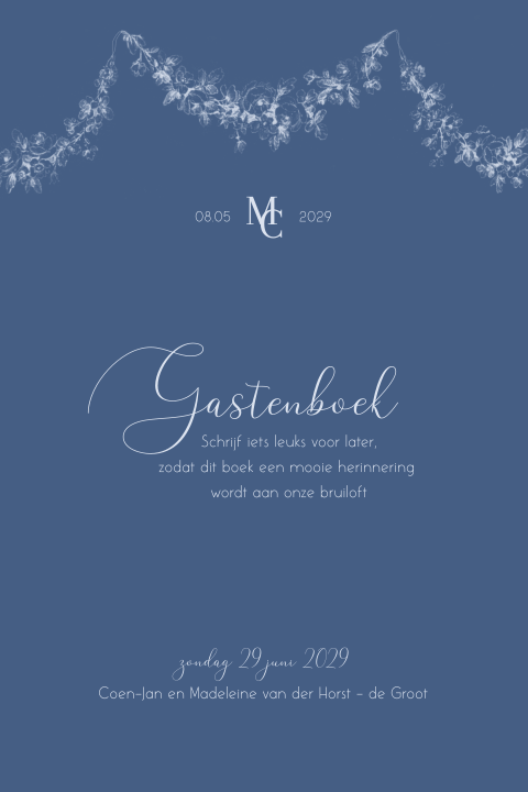Vintage bordje bij gastenboek