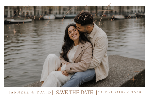 Klassieke Save the Date kerstkaart met foto