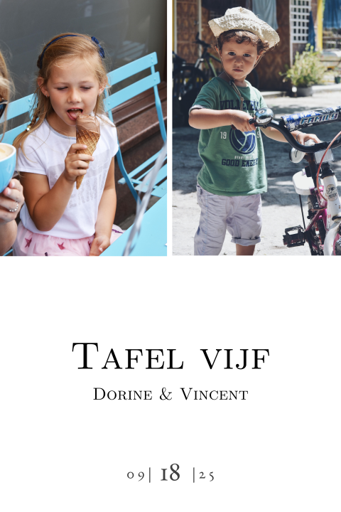 Originele tafelnummers met kinderfoto