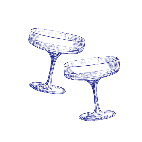 Sluitsticker met champagne glazen