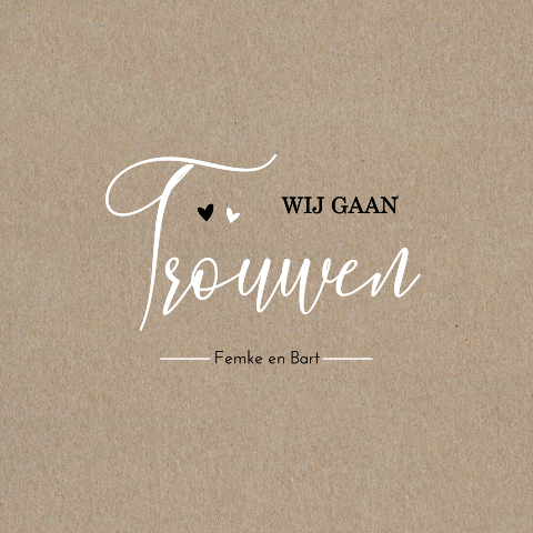 Kraft trouwkaart: Wij gaan trouwen