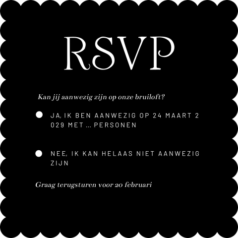 Modern rsvp-kaartje met boogjes