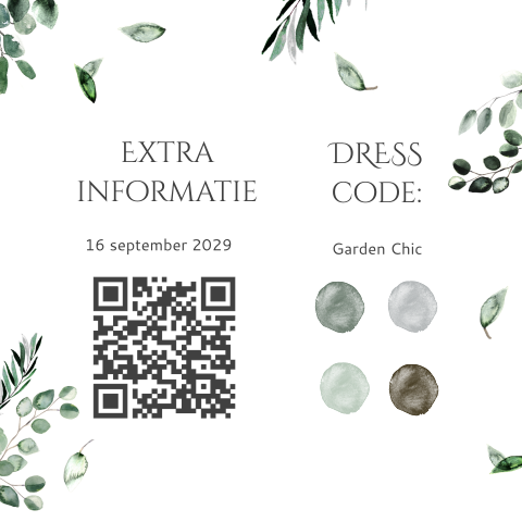 Kaartje dresscode met eucalyptus