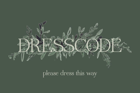 Bruiloft dresscode kaartje liggend