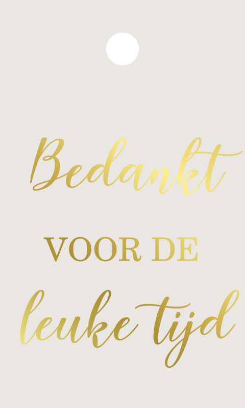 Stijlvol labeltje voor bedankje met goudfolie