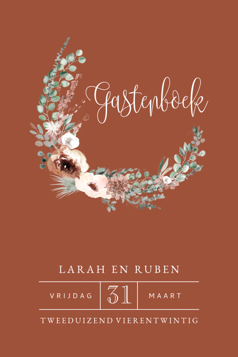 Bordje bij gastenboek Vintage Bohemian