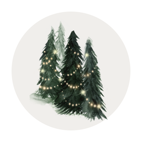 Sluitsticker met kerstboompjes