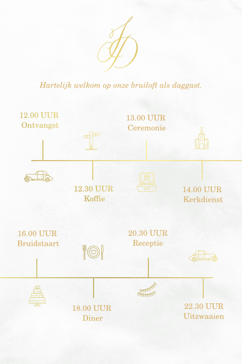 Extra kaartje bij trouwkaart dagprogramma