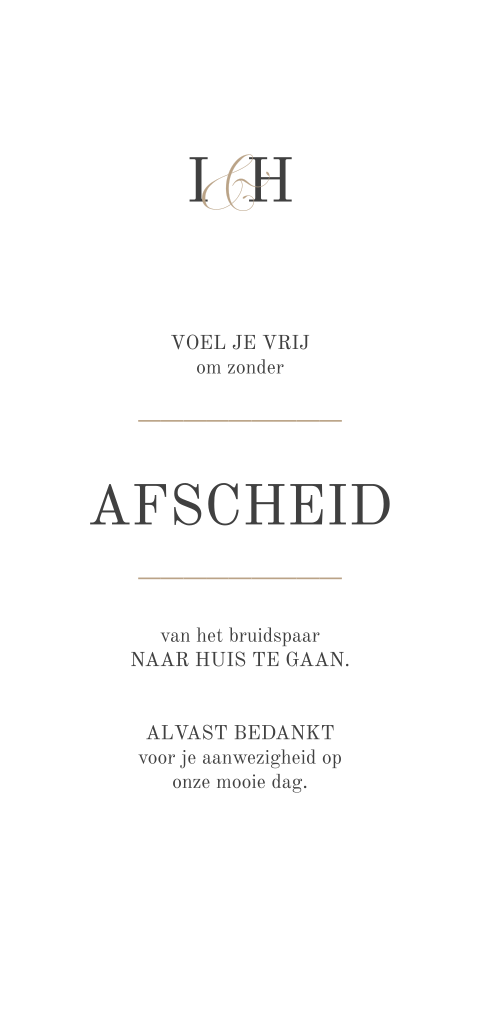 Bordje afscheid klassiek met logo
