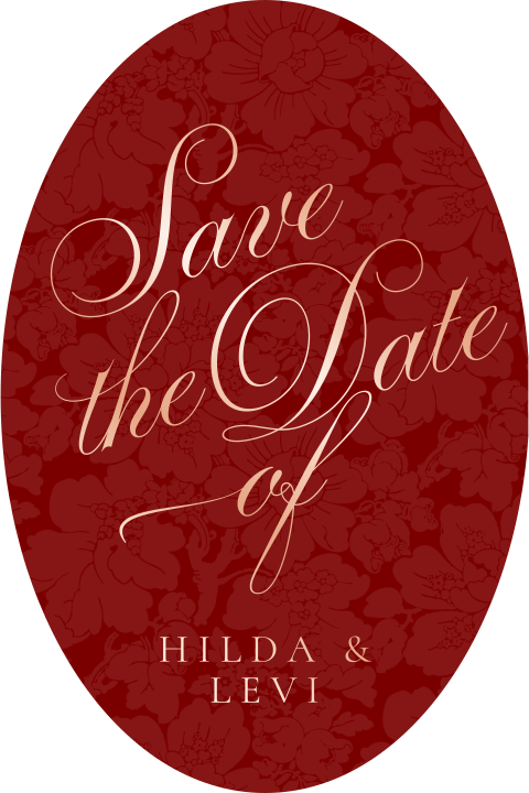 Vintage Save the Date kaart ovaal
