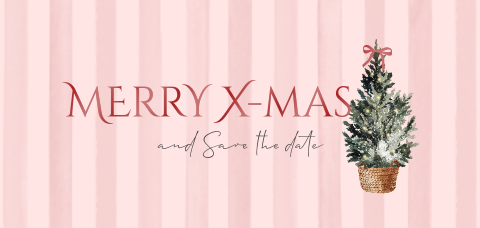 Trend Save the Date kerstkaart met strikjes
