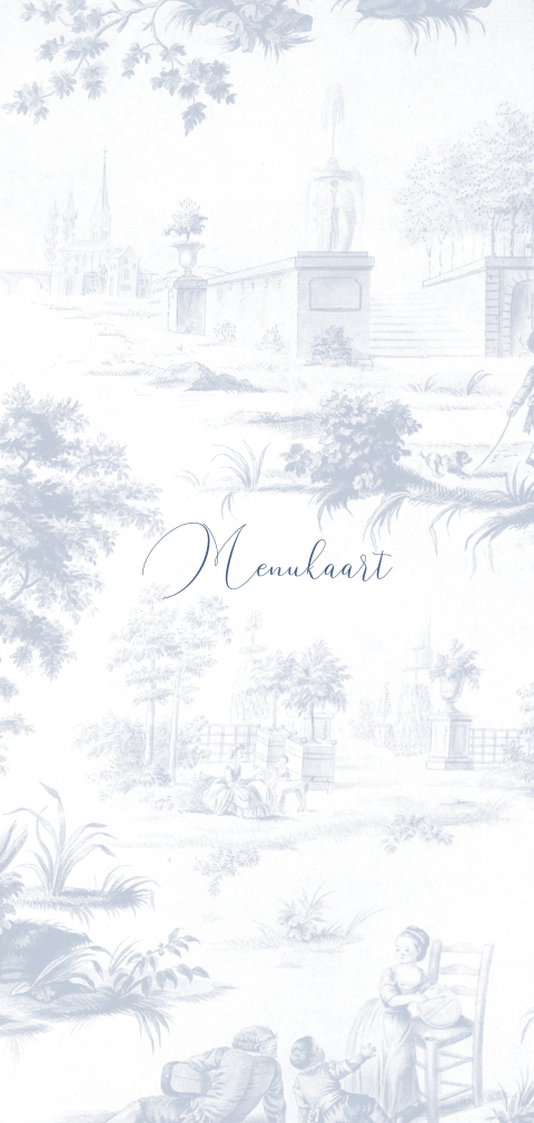 Klassieke menukaart met Toile de Jouy
