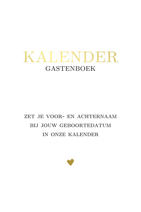 Staand bordje bruiloft bij kalender