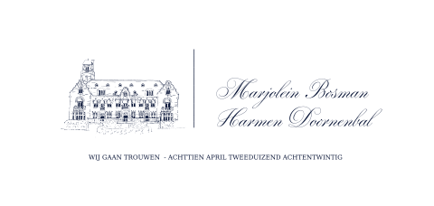 Trouwkaart met afbeelding Kasteel De Hooge Vuursche