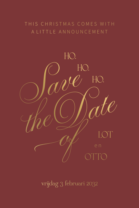 Kerst Save the Date maken met goudfolie 