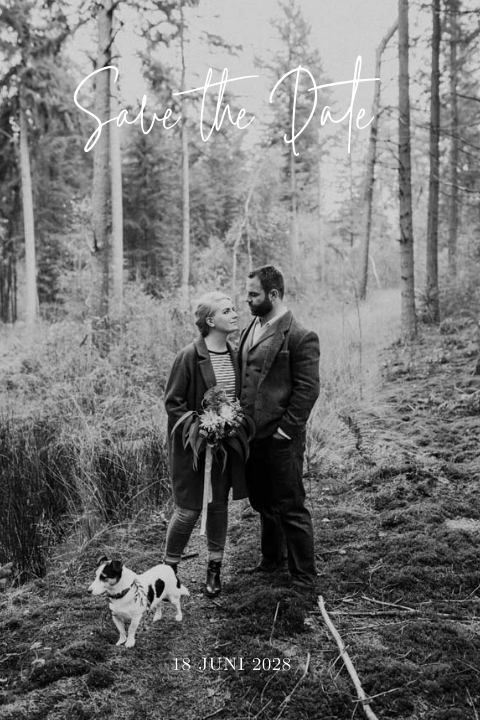 Strakke Save the Date kaart met jullie foto